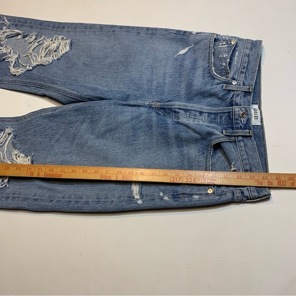 AGOLDE 90s Loose Mid Rise Straight Denim Jeans Women 27 Distressed Button Fly - Picture 9 of 13